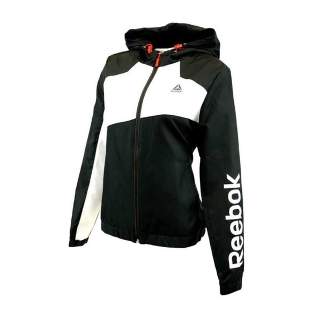 Women's Reebok Black/White Windbreaker Jacket, NWT